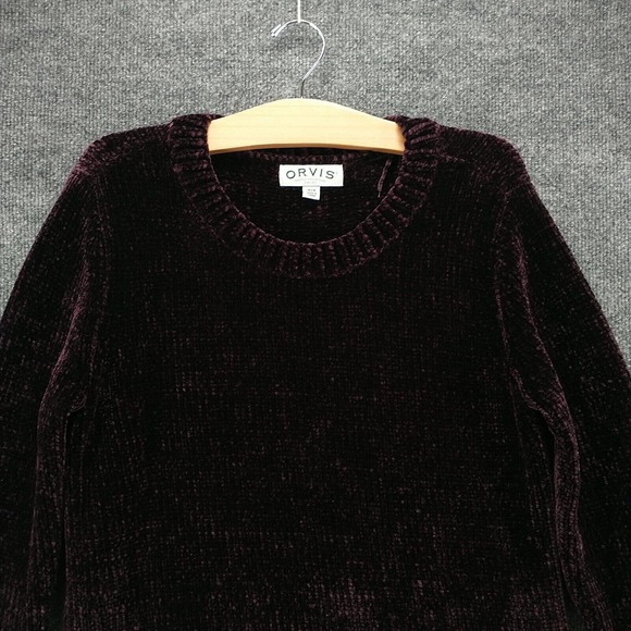 Orvis Women's Knit Sweater Purple Medium Long Sleeve Crew Neck Regular Fit - Picture 3 of 11